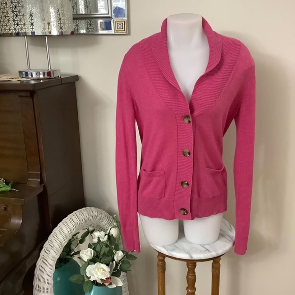 Mossimo Sweaters - Mossimo Cotton deep Rose Pink cardigan Medium